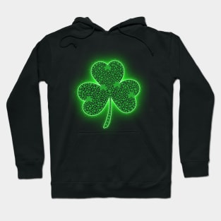 Clover Leaf Made Of Clover Leaves With Glowing Background Hoodie